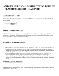 Ambler Surgical - Calipers - Instructions for Use
